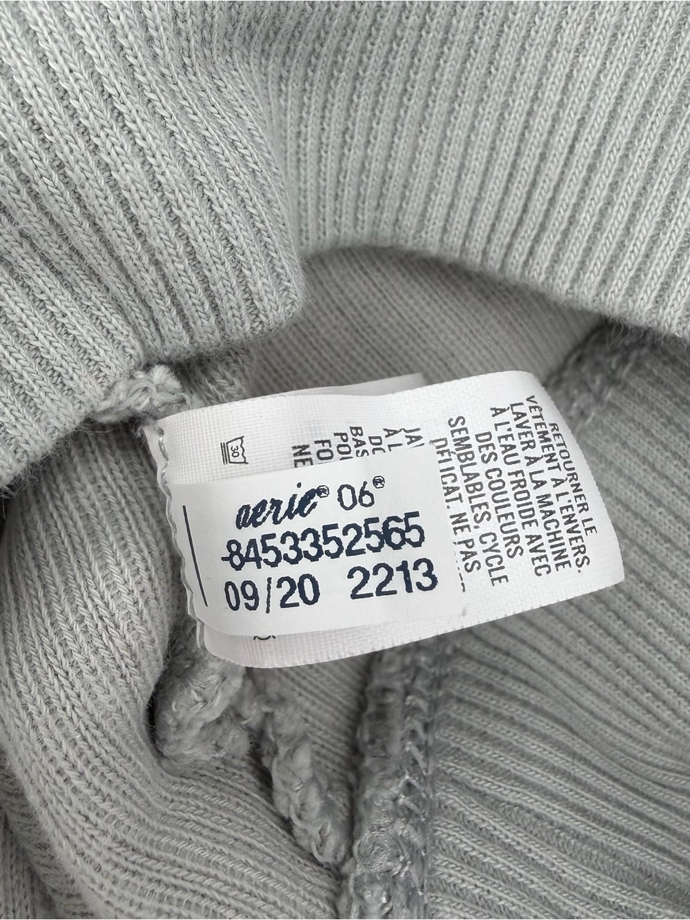Aerie Hoodie Sweatshirt Women Size XS Green Cropped Ribbed Pullover Cotton - Picture 7 of 7